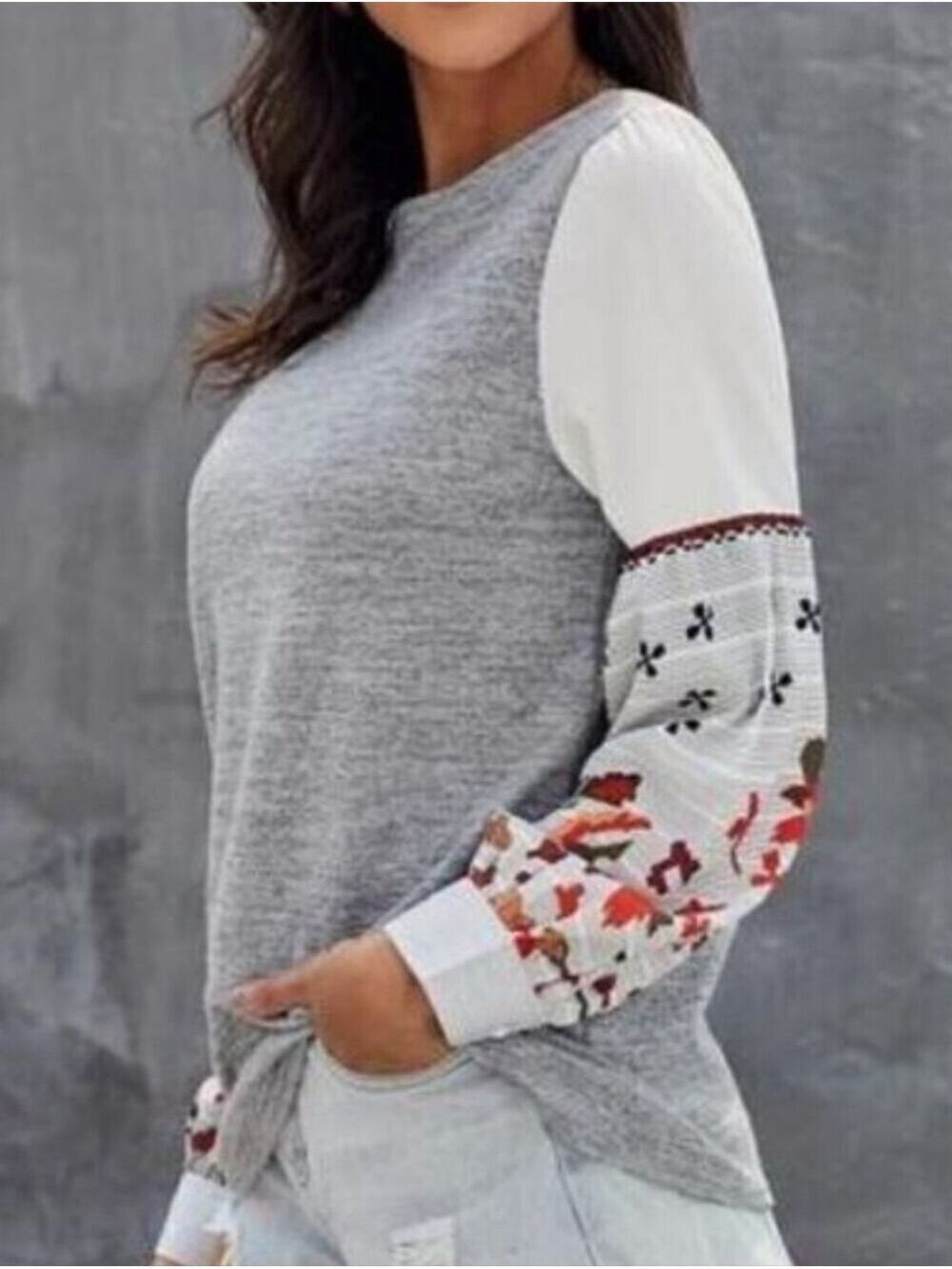 TRÏBE Long Sleeve Gray Sweatshirt Size Small NWT